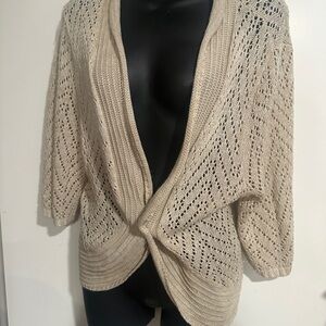 4/$16 Leo & Nicole Elegant Cream Open-Knit Women's Sweater XXL